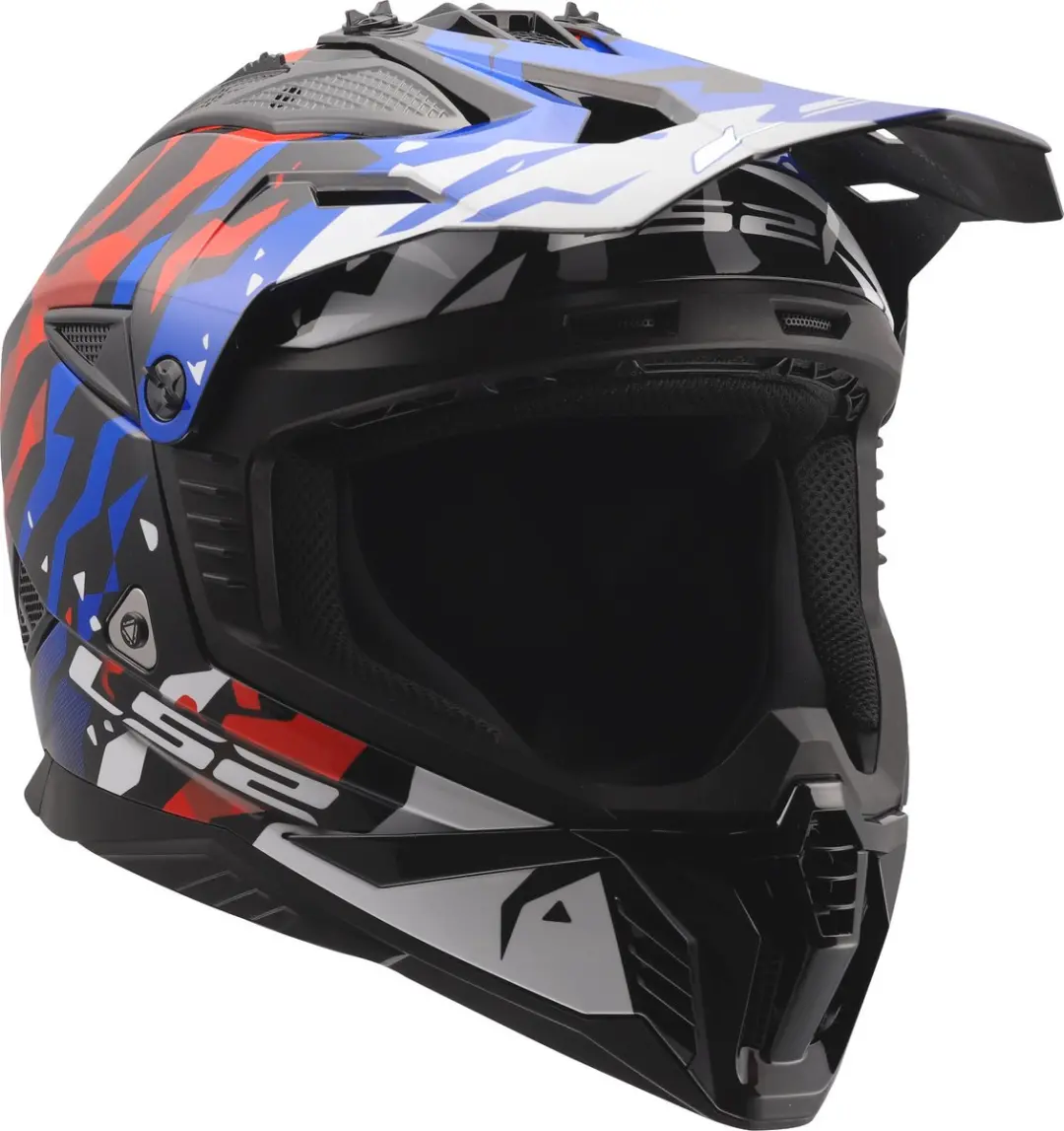 LS2 MX708 Fast II Motocrosshelm - S - Wit/Blauw/Rood