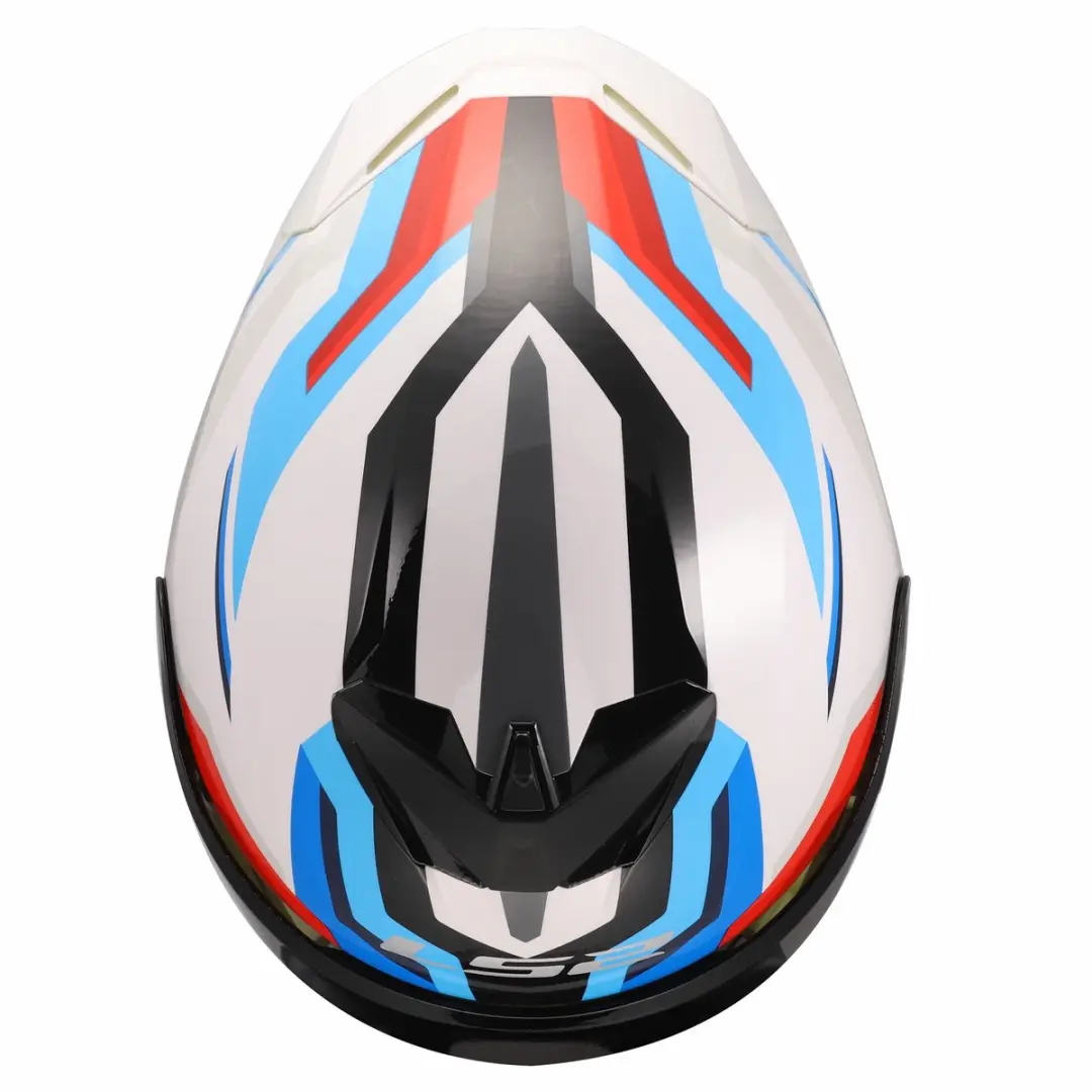 LS2 FF820 Rapid III Hyper Helm - XXL - Wit/blauw/rood