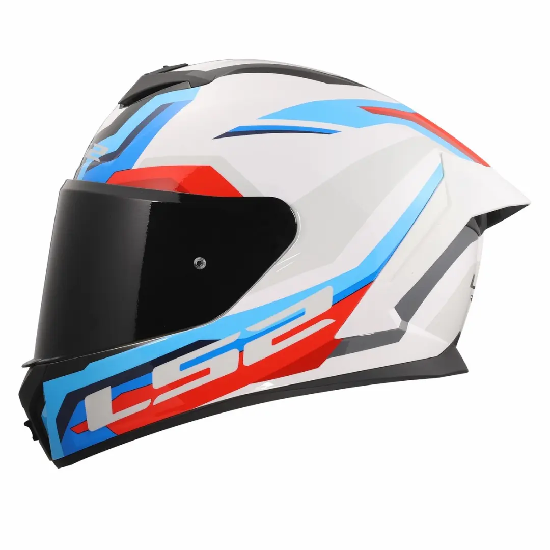 LS2 FF820 Rapid III Hyper Helm - XXL - Wit/blauw/rood
