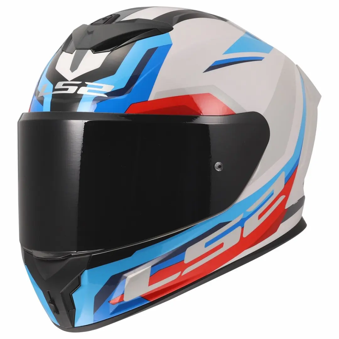 LS2 FF820 Rapid III Hyper Helm - XXL - Wit/blauw/rood