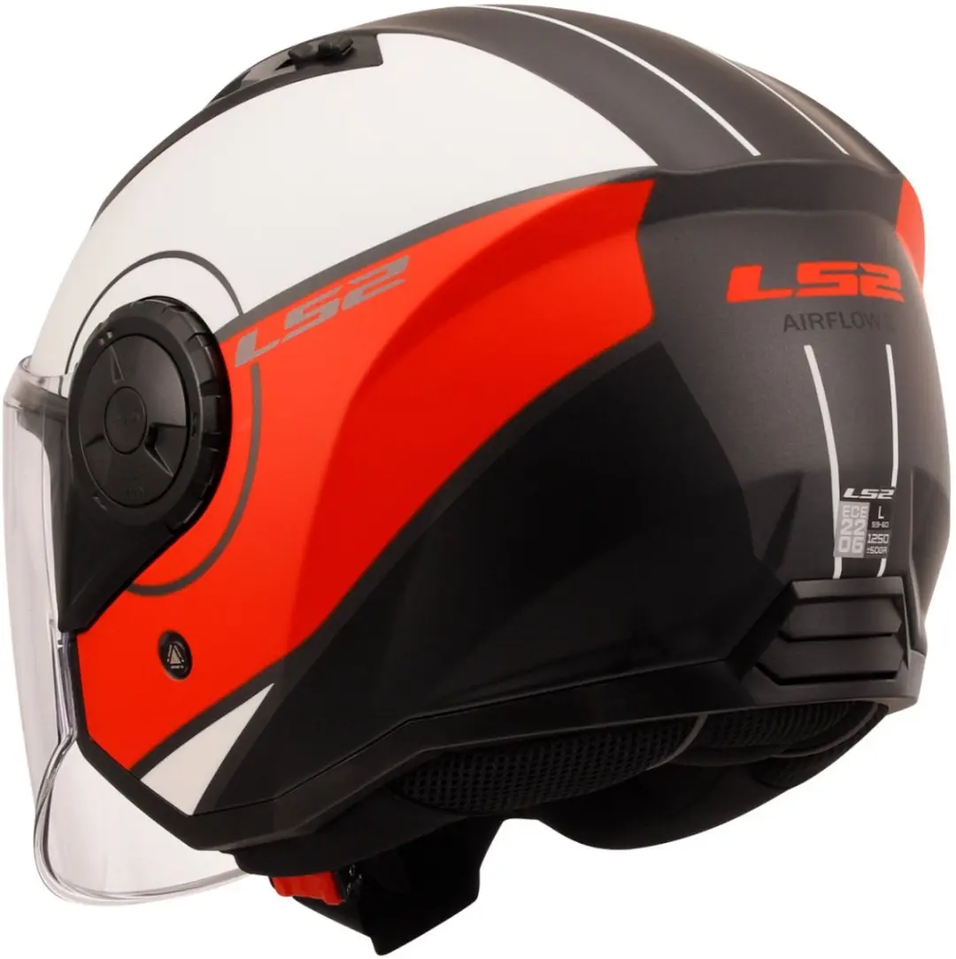 LS2 OF616 Airflow II Jethelm - L - Zwart/Rood/Wit
