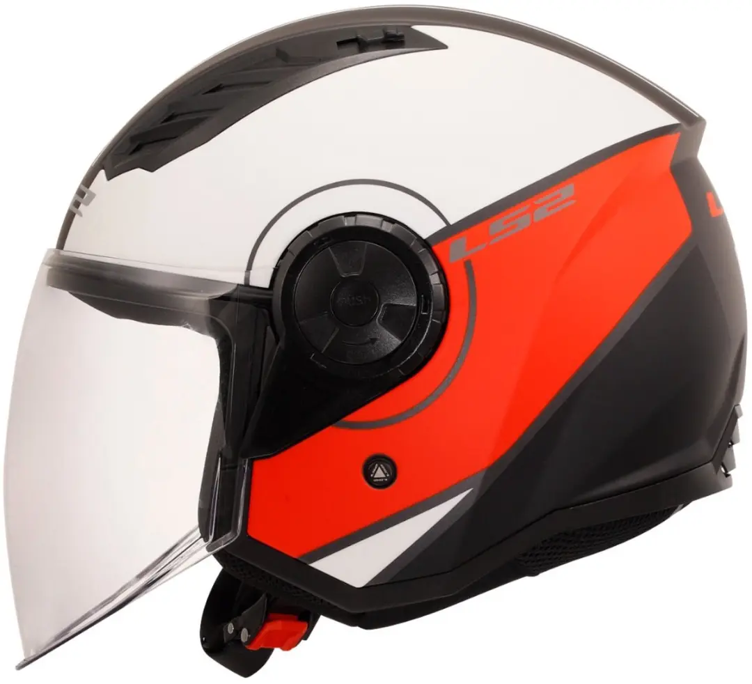 LS2 OF616 Airflow II Jethelm - L - Zwart/Rood/Wit