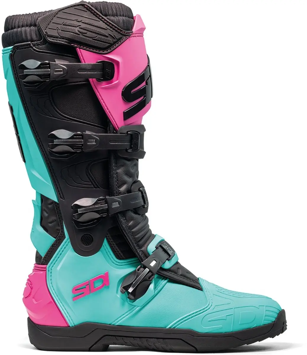 Sidi X-Power SC Crosslaarzen - Zwart/Blauw/Roze - Maat 45