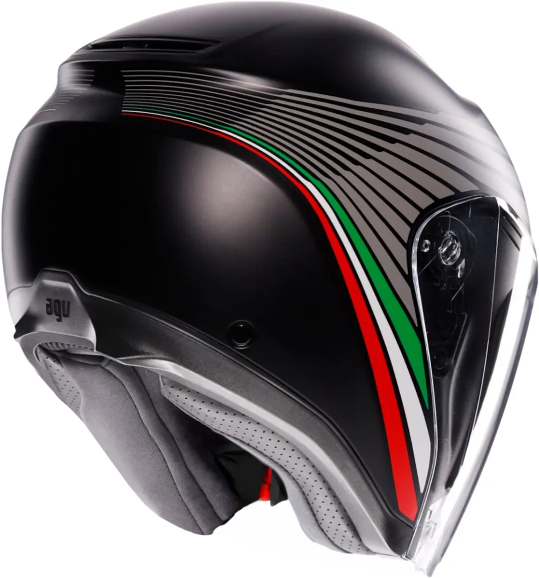 AGV Irides Bologna Jethelm - S - Zwart/Groen/Grijs/Rood/Wit