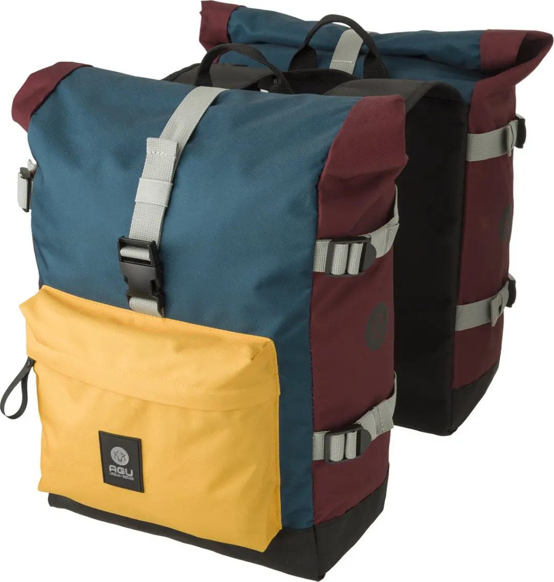 AGU Trend H2O Roll-Top Dubbele Fietstas Urban Rood/Geel