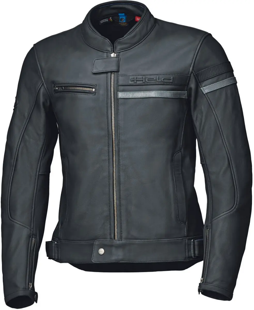 Held Midway Dames Zwart Donkergrijs Leren Motorjas