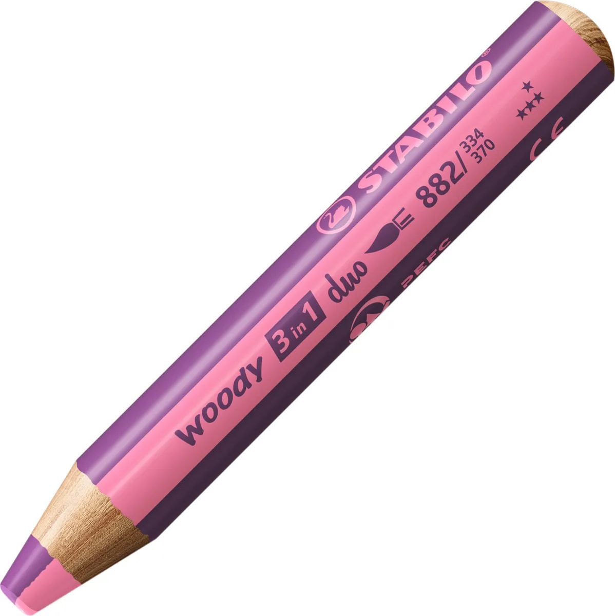 STABILO Woody 3 in 1 Duo - Roze/Lila - 5 Stuks