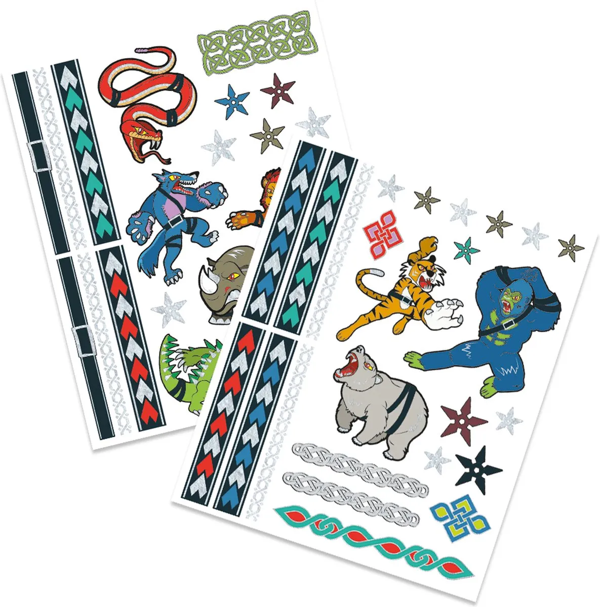 SES Creative Tattoos Dieren Strijders - 45 Stuks - Metallic