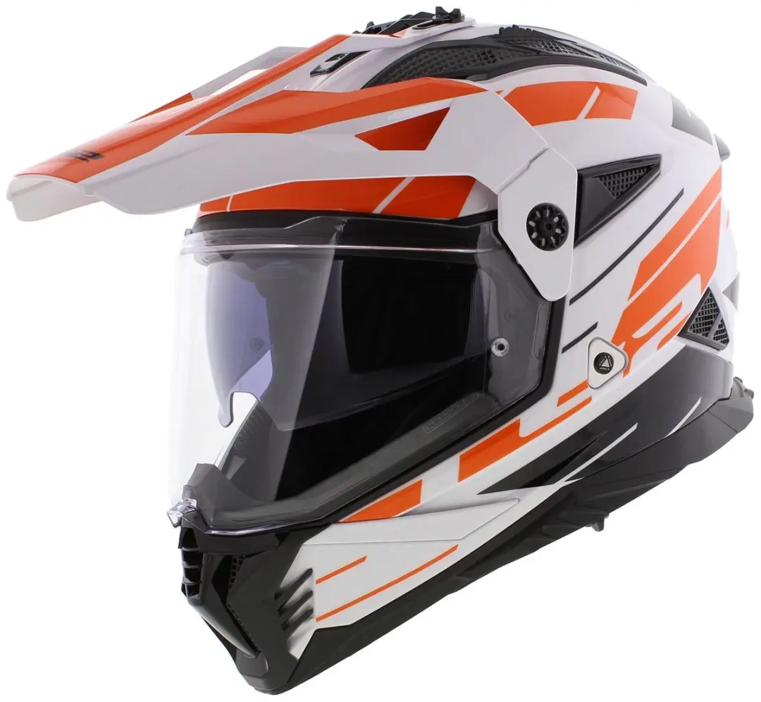LS2 MX702 Pioneer II Adventure Helm - XL - Wit Oranje