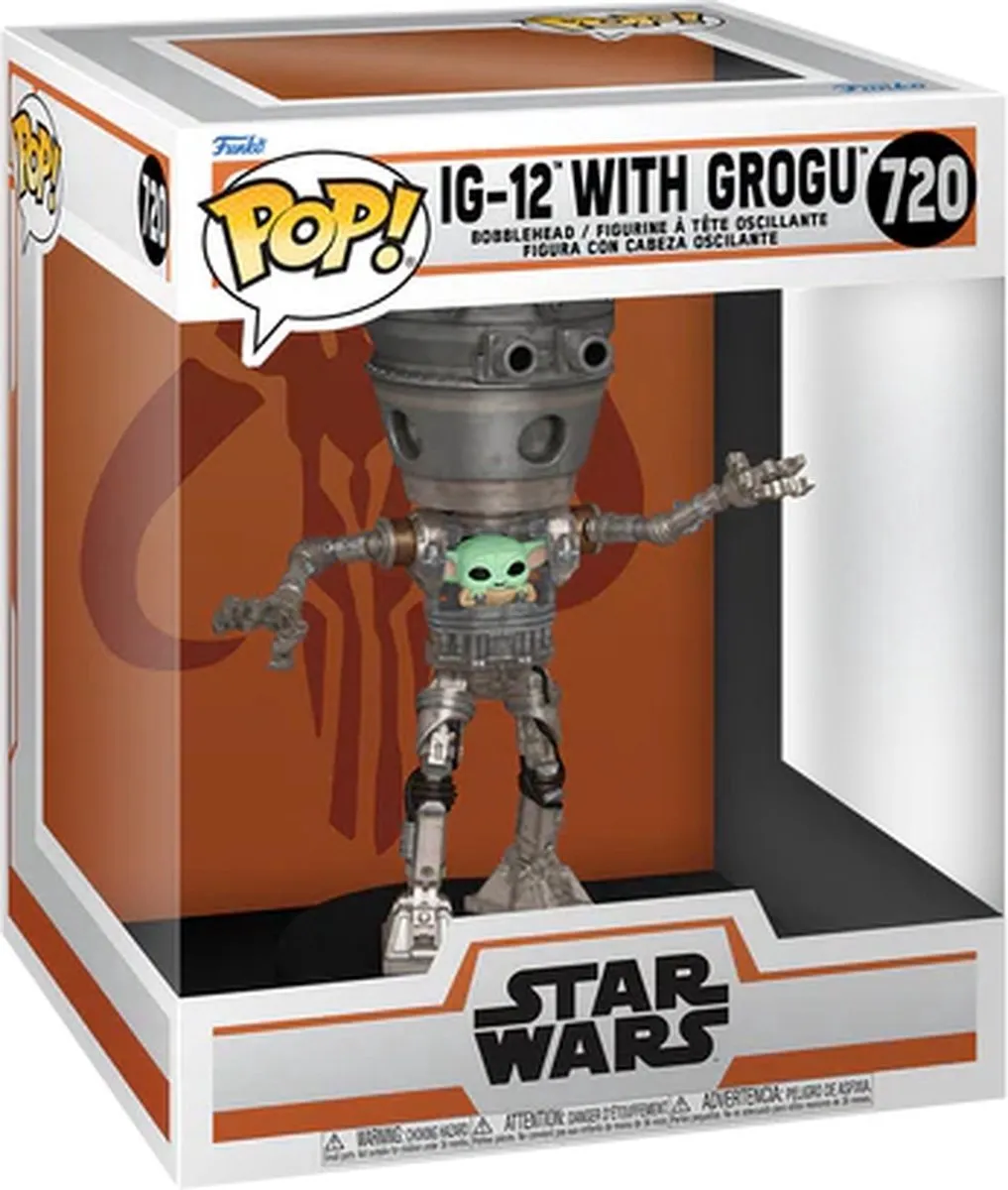 Funko Pop Deluxe Star Wars The Mandalorian IG-12 With Grogu #720