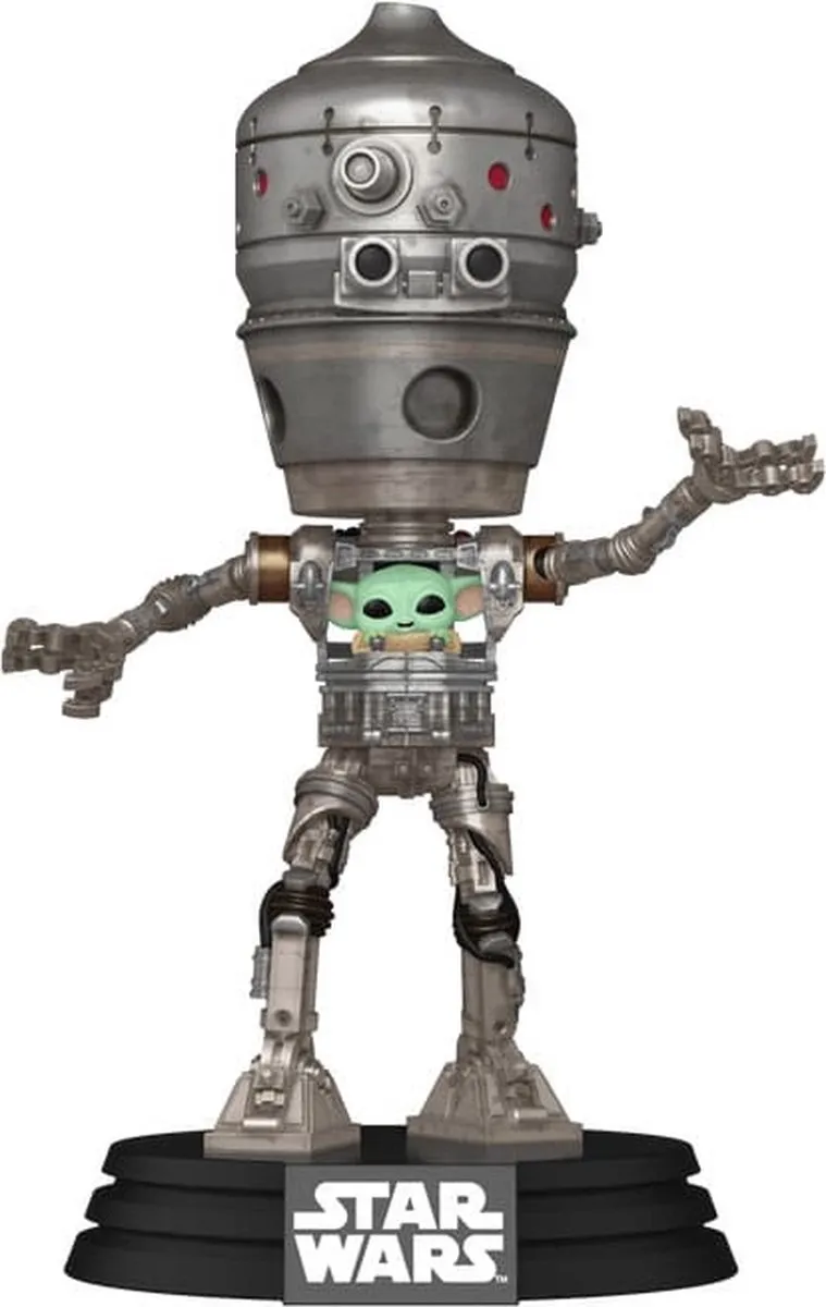 Funko Pop Deluxe Star Wars The Mandalorian IG-12 With Grogu #720 - Multi