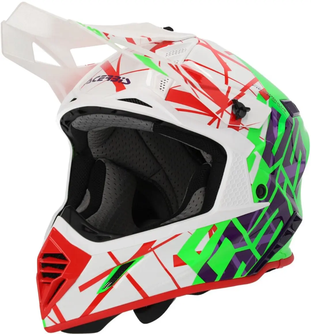 Acerbis X-Track Wit Groen Rood Crosshelm
