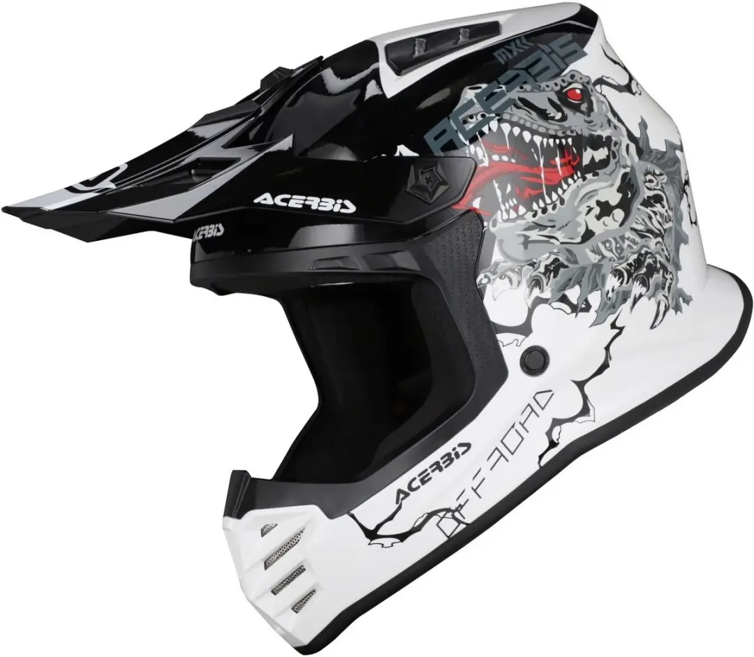 Acerbis Profile Junior Rex Wit Zwart Kinder Crosshelm