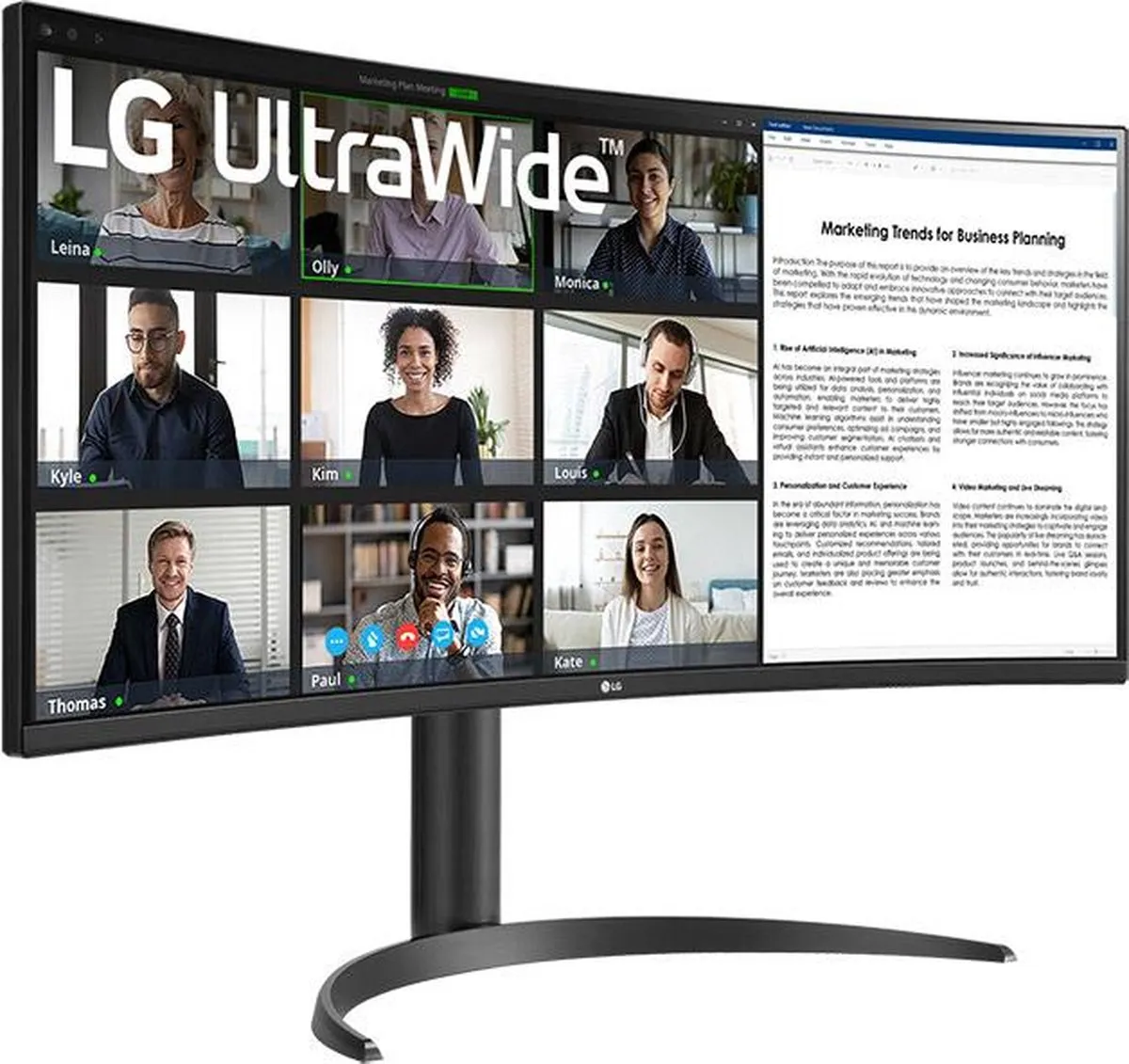 LG 34WR55QK-B Ultrawide Monitor 34 inch - QHD - USB-C 65W