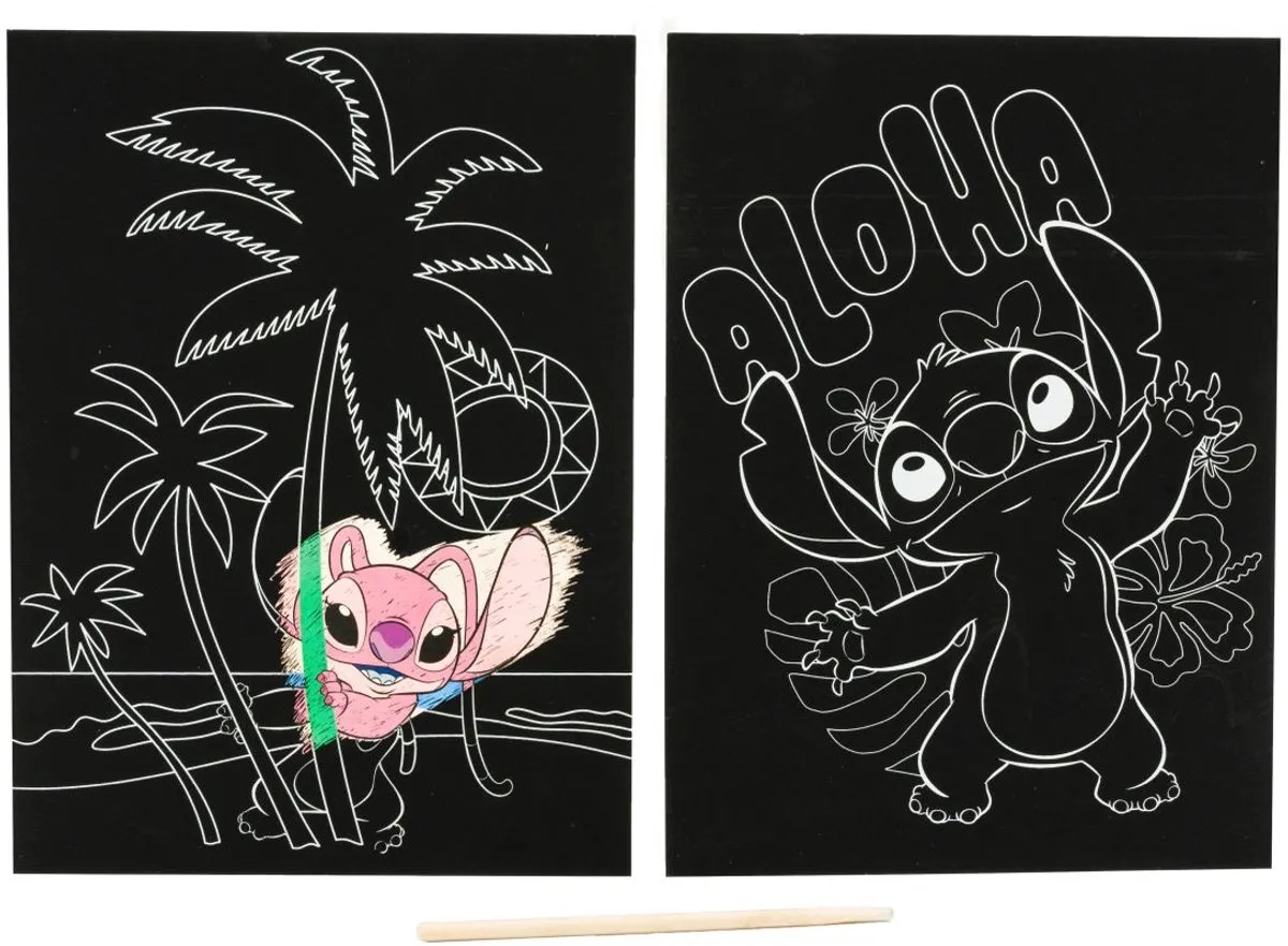 Disney Lilo & Stitch Krasposters 26x19,5cm - 2 Stuks - Mint Groen Oranje