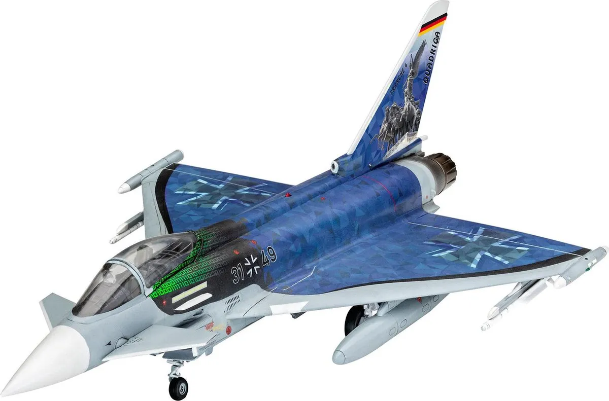 Revell 63843 Eurofighter Luftwaffe 2020 Quadriga Modelbouwpakket 1:72 - Grijs/Blauw/ Groen