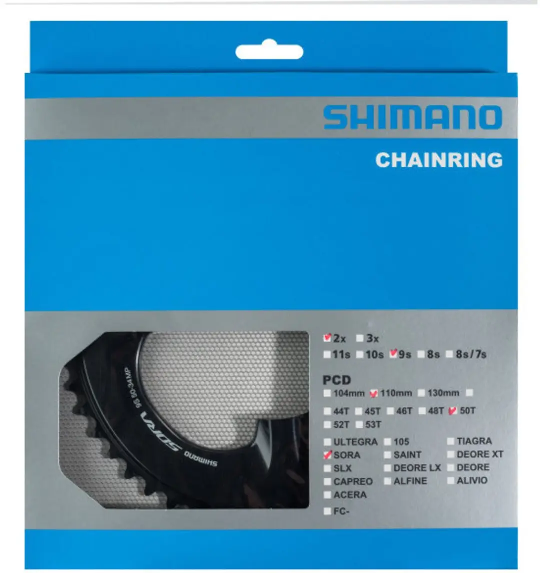 Shimano Kettingblad 50T - 9-speed - Zwart - afbeelding 2 van 2