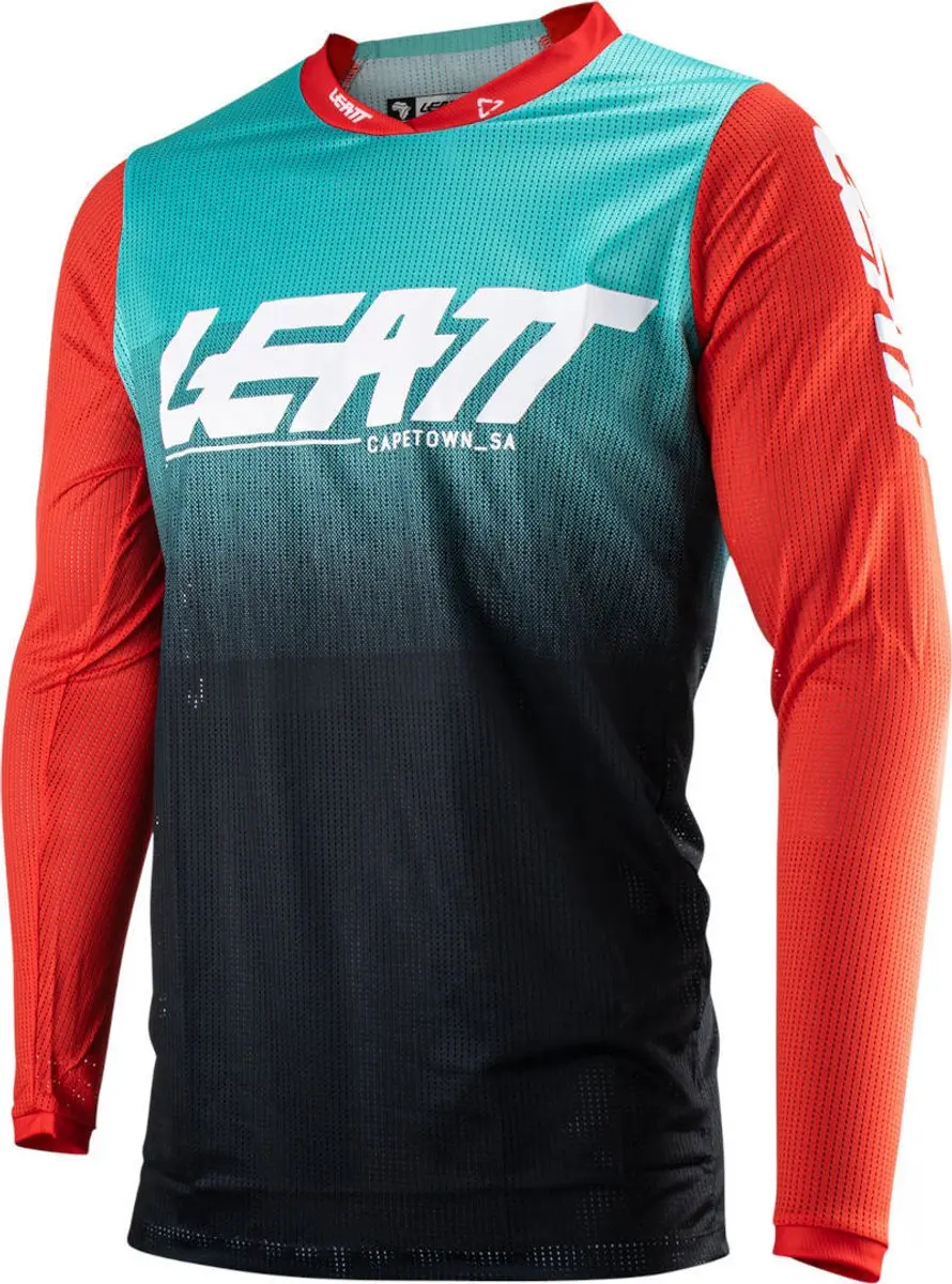Leatt Moto 4.5 X-Flow V23 Fuel Rood Zwart Blauw Motocross Jersey -