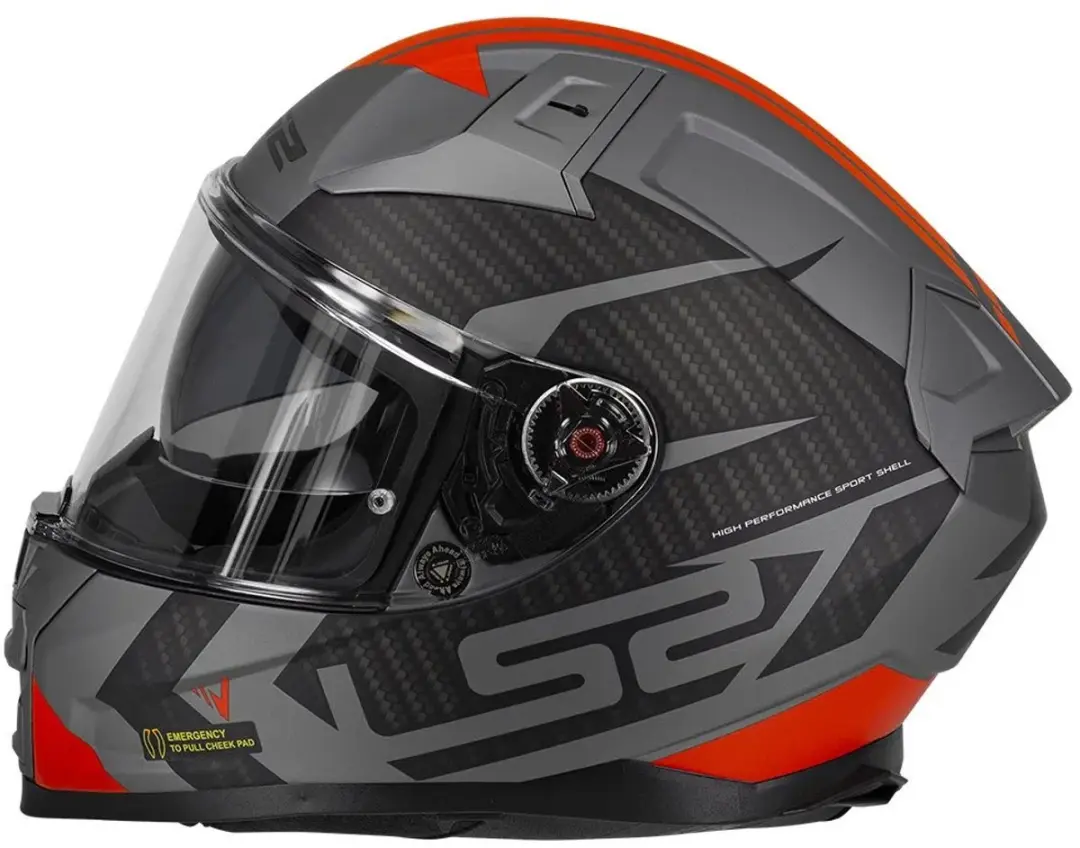LS2 FF811 Vector II Splitter Mat Helm - XL - Titanium Rood