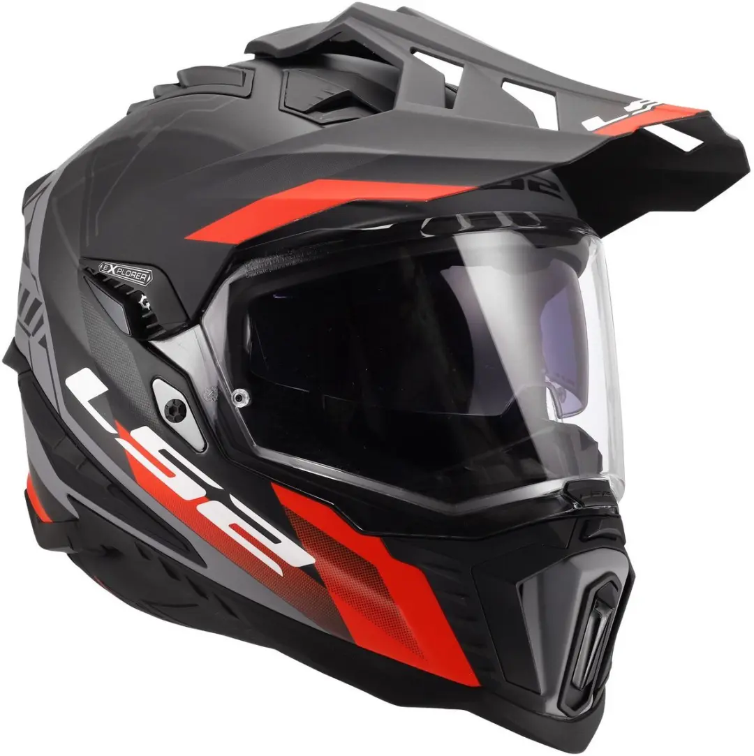 LS2 Helm Explorer Hexa MX701 zwart / rood / grijs maat L