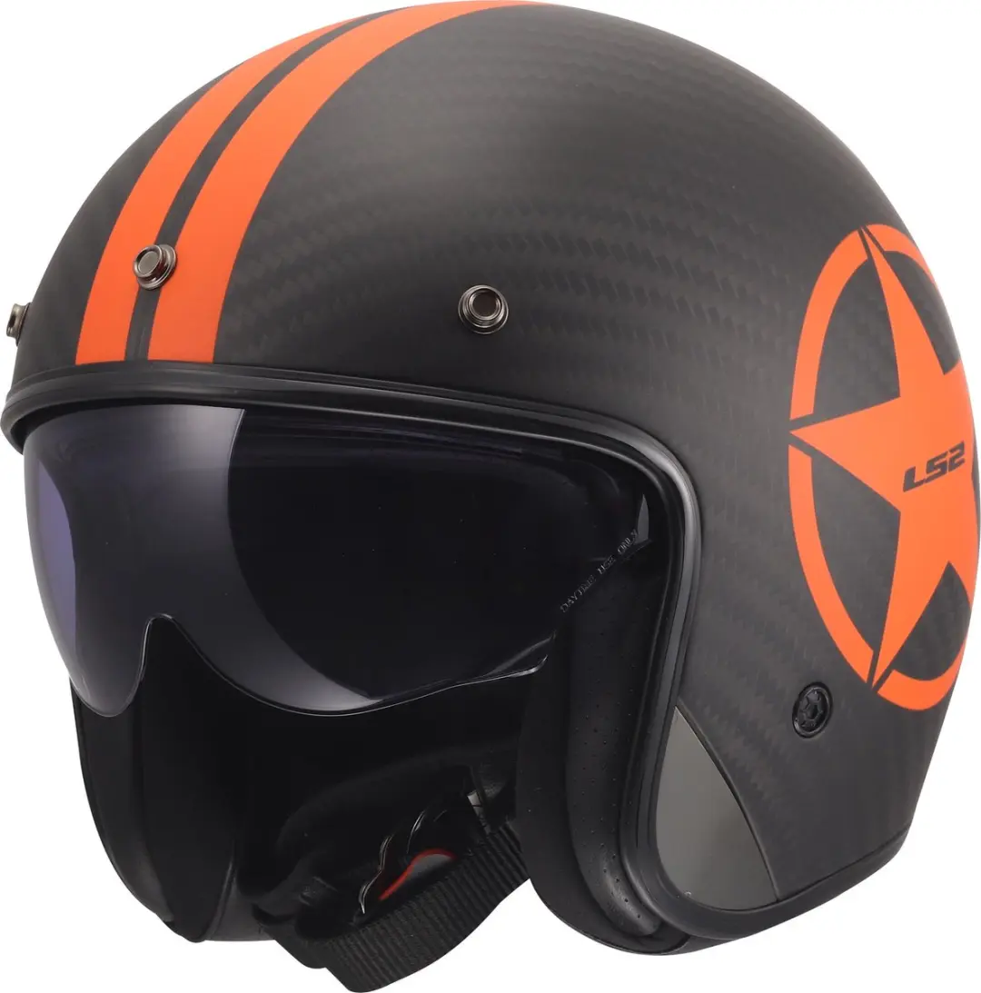 LS2 OF601 Bob II Carbon Star Open-Face Helm -