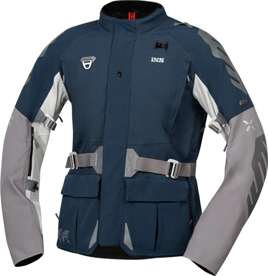 IXS Venture-GTX 1.0 Waterdichte Blauw Grijs Textiele Motorjas