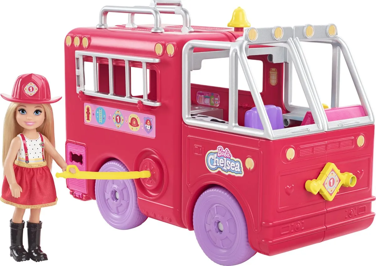 Barbie Chelsea Brandweerwagen HCK73