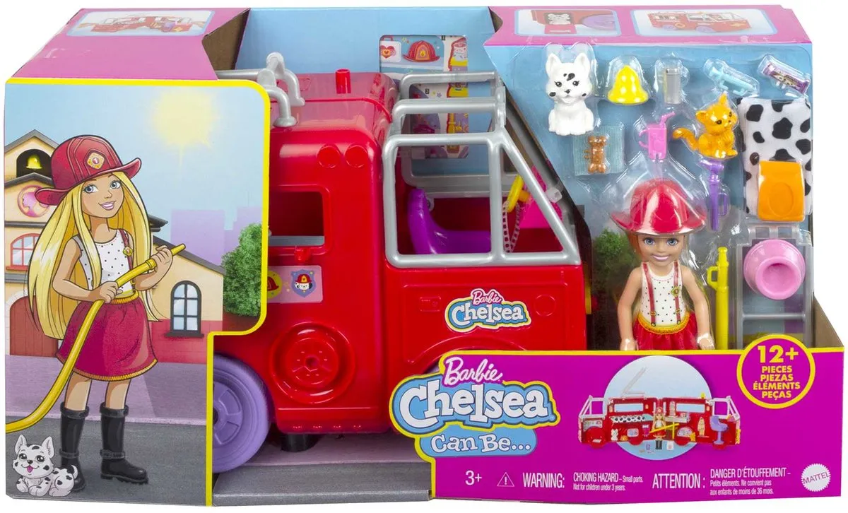 Barbie Chelsea Brandweerwagen HCK73