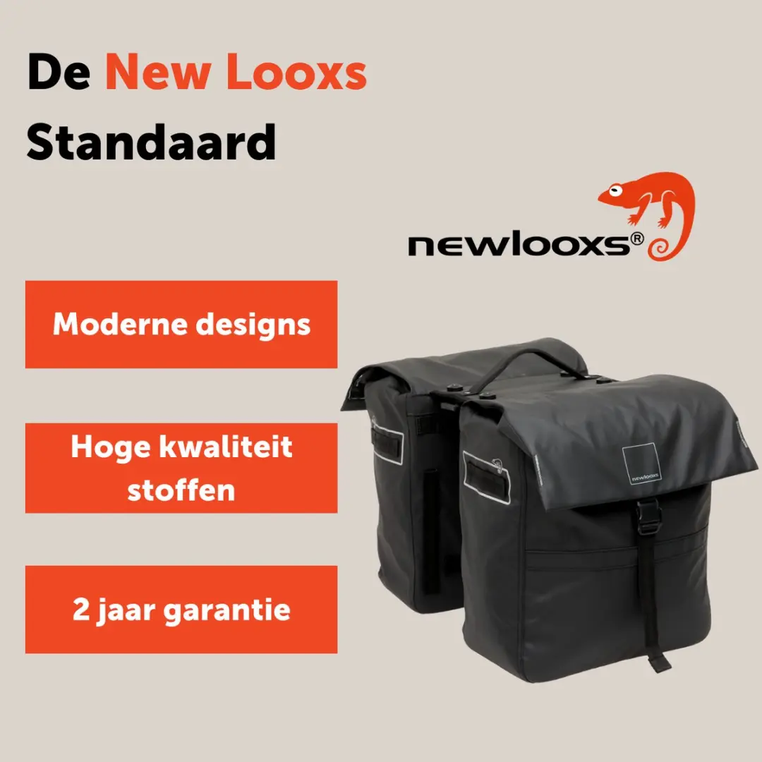 New Looxs Leeds Double MIK 2.0 Fietstas 38L - Zwart - afbeelding 6 van 6