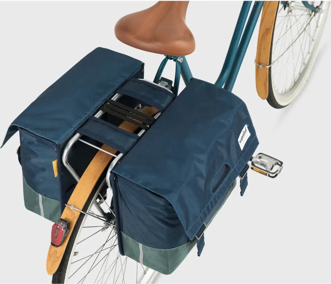 URBAN PROOF Dubbele Fietstas Gerecycled PET 40L - Levendig Blauw