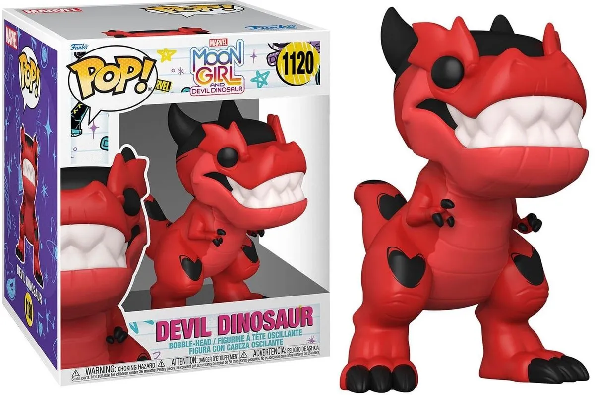 Funko Marvel Super Sized POP! Moon Girl & Devil Dinosaur - Devil Dino Rood - afbeelding 6 van 6