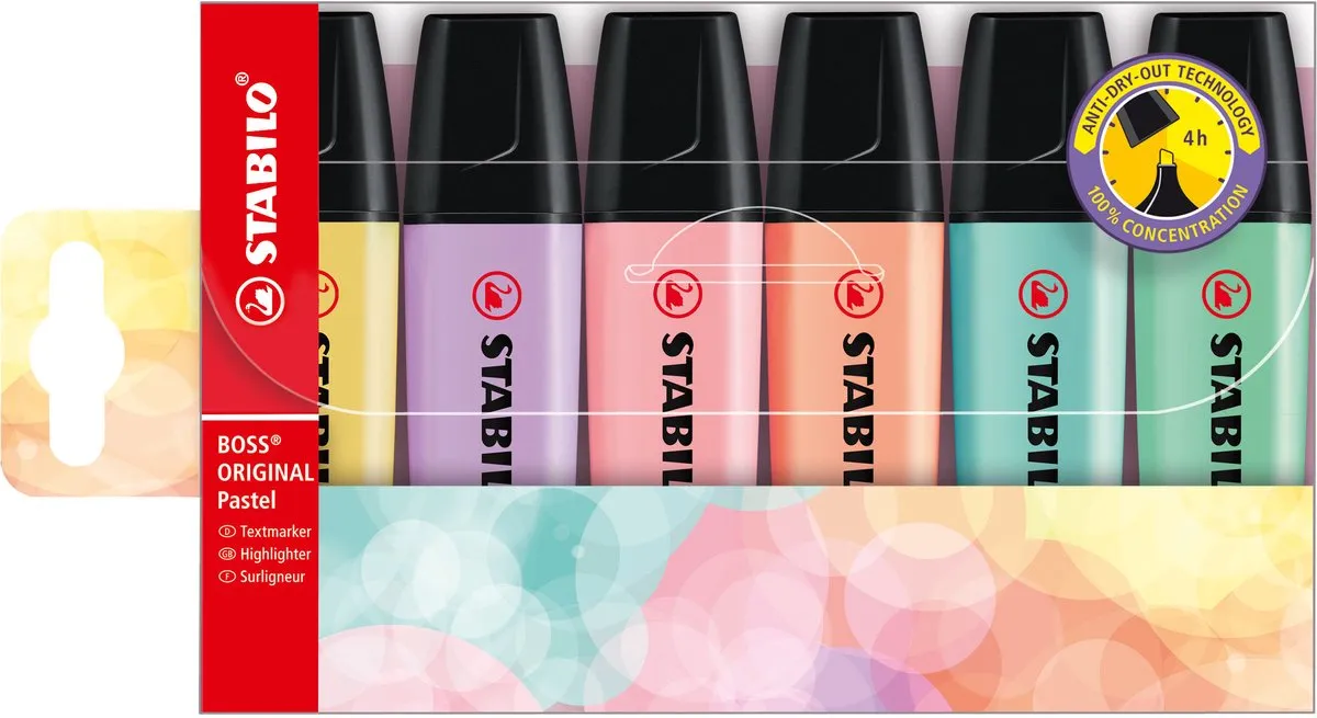 STABILO Boss Original Pastel Markerstift - 6 Kleuren