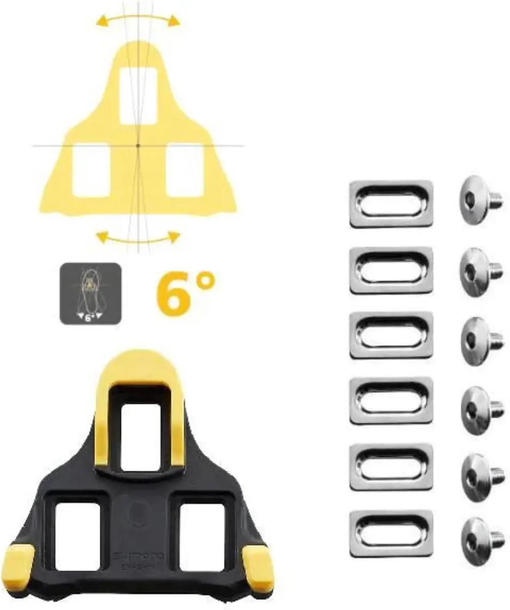 Shimano SM-SH11 Schoenplaatjes 6° - Zwart/Geel - afbeelding 5 van 6