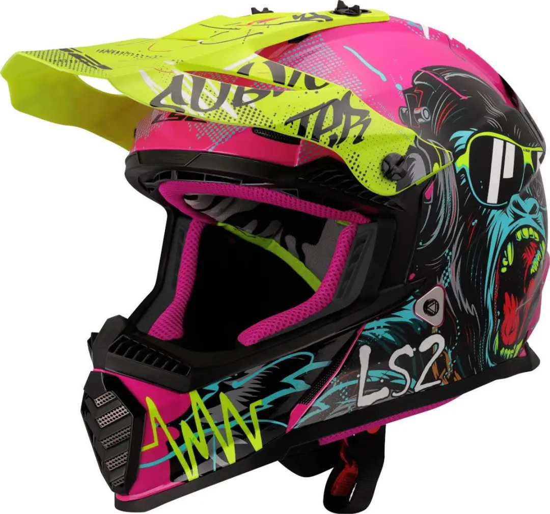 LS2 MX437 Fast II Mini Gorilla Paars 06 Kids Crosshelm