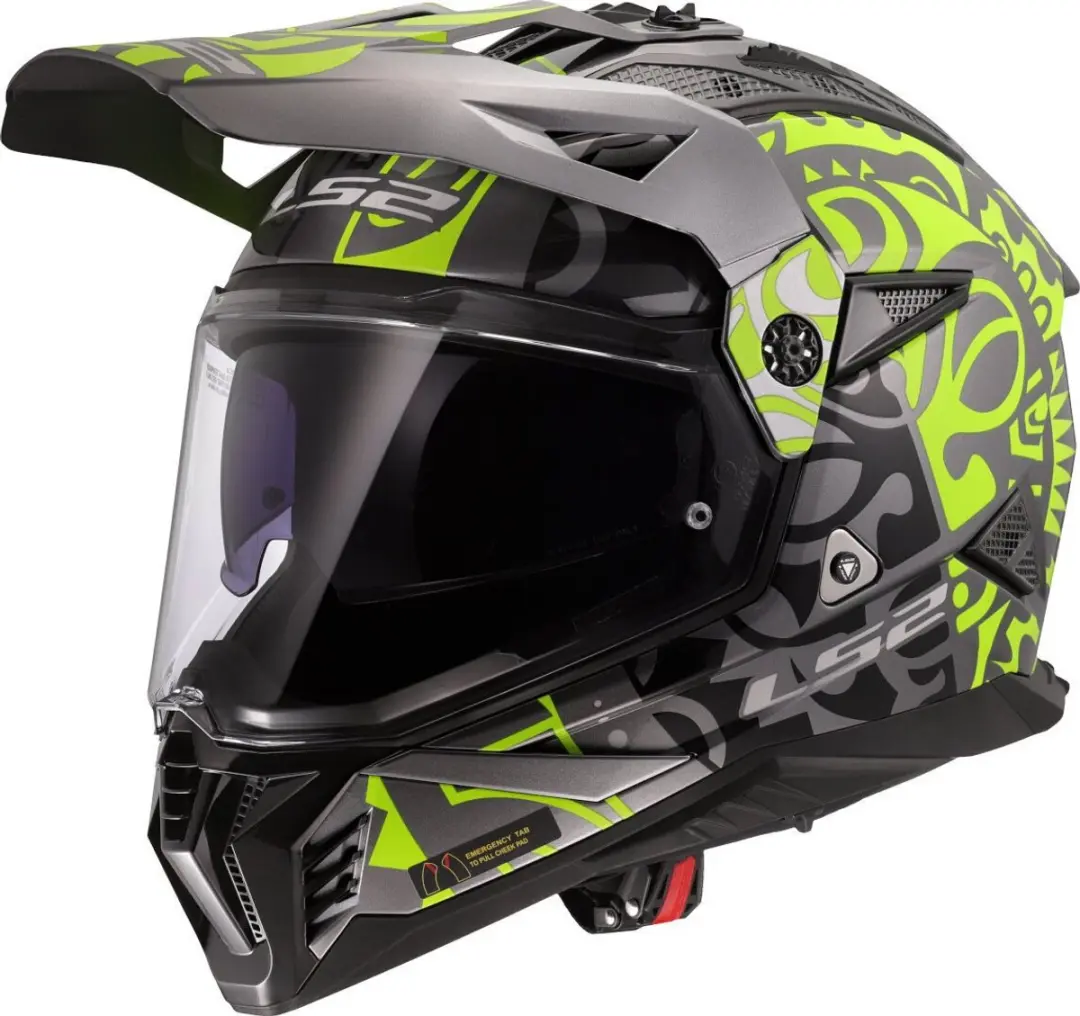 LS2 MX702 Pioneer II Rangi H-Vis Geel 06 Adventure Motorhelm