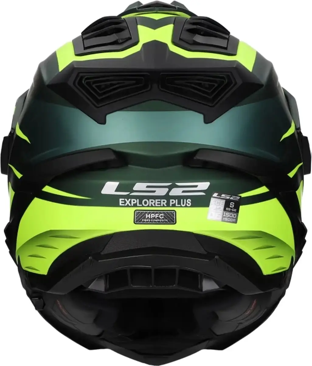 LS2 MX701 Explorer Spire Adventure Motorhelm - Maat L - Groen/H-Vis Geel