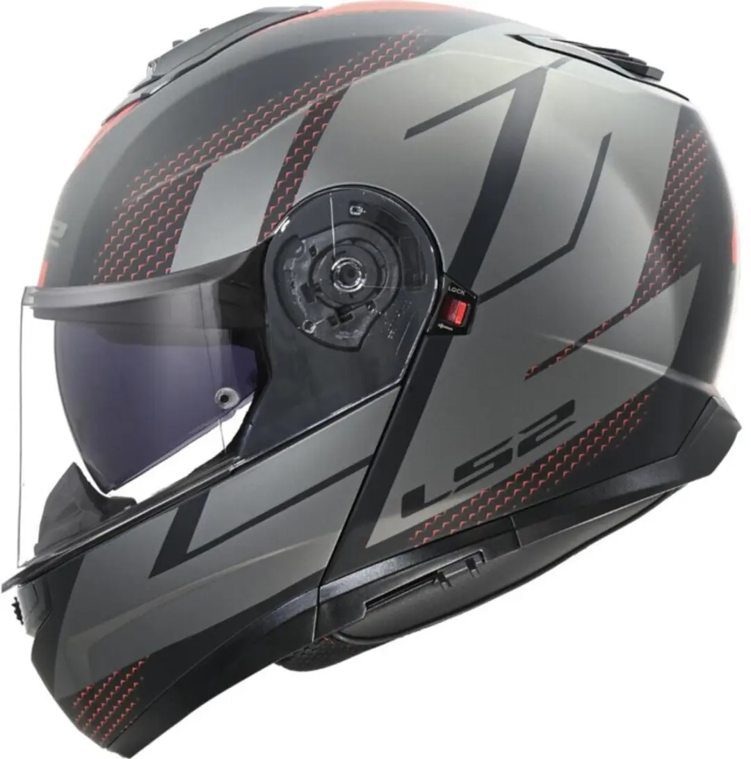 LS2 FF908 Strobe II Code Zwart Grijs 06 Systeemhelm