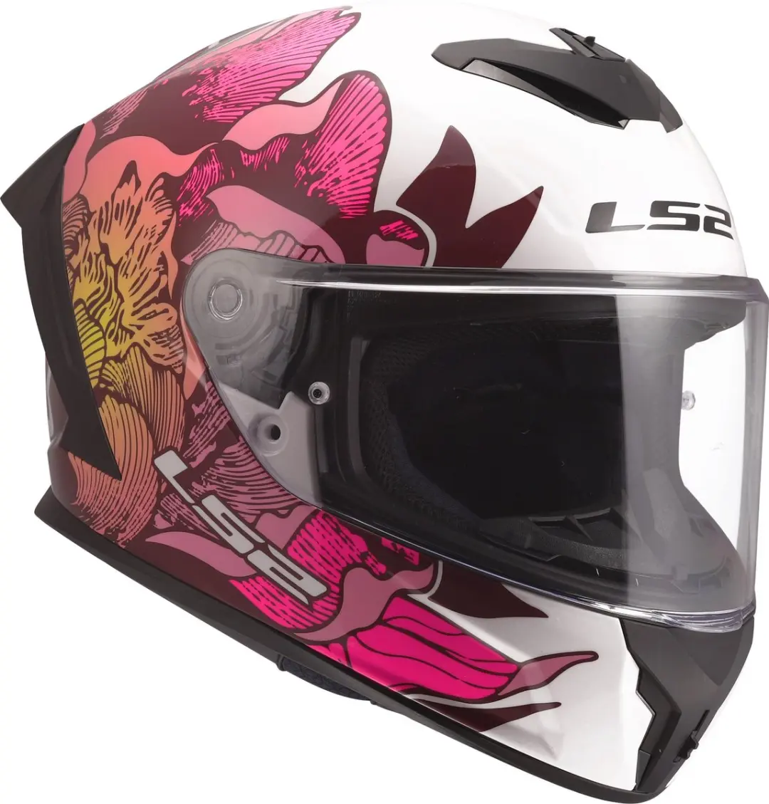 LS2 FF820 Rapid III Poppies Helm - M - Wit/Felroze