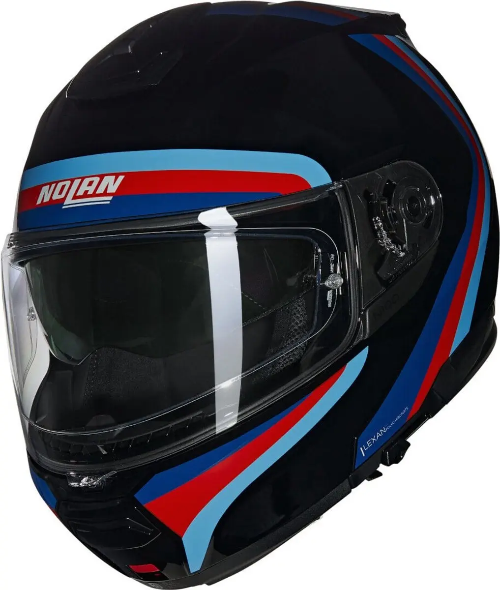 Nolan N100-6 Assoluto 348 Zwart Blauw Rood Hemelsblauw Glossy Systeemhelm