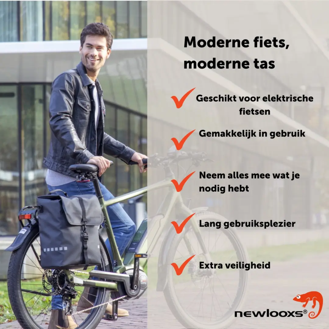 New Looxs Odense Single Fietstas 17.5L - Donkerblauw - afbeelding 6 van 6