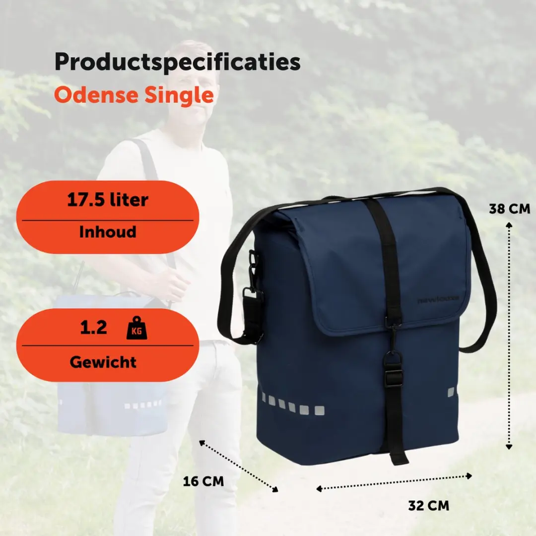New Looxs Odense Single Fietstas 17.5L - Donkerblauw