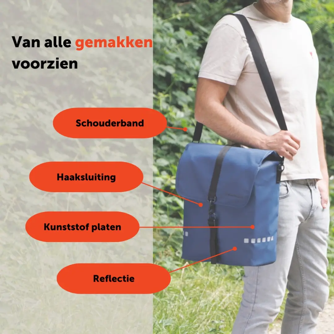 New Looxs Odense Single Fietstas 17.5L - Donkerblauw