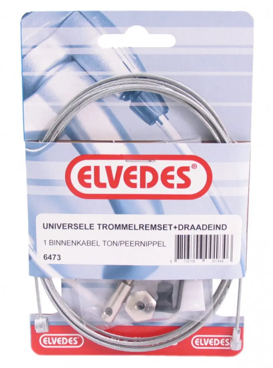 Trommelrem binnenkabel Elvedes 2250mm verzinkt + onderdelen (op kaart)