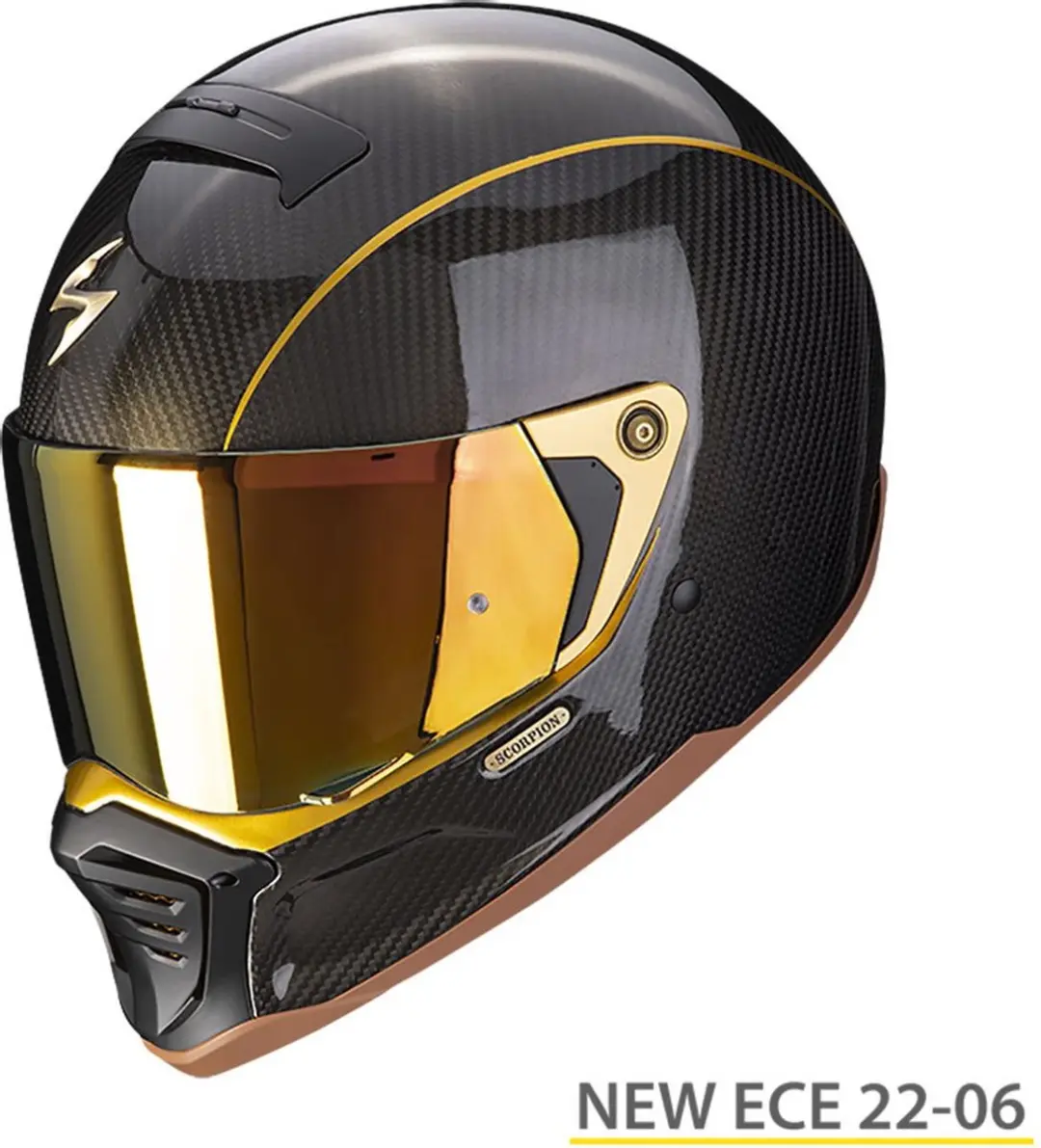 Scorpion EXO-HX1 Carbon Se Integraalhelm - M - Zwart-Goud
