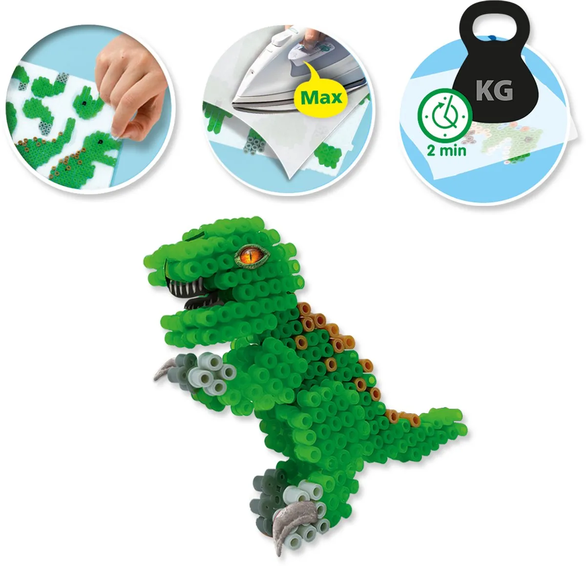 SES Creative Beedz Dinos Strijkkralen - 1800 Stuks - 6 Kleuren