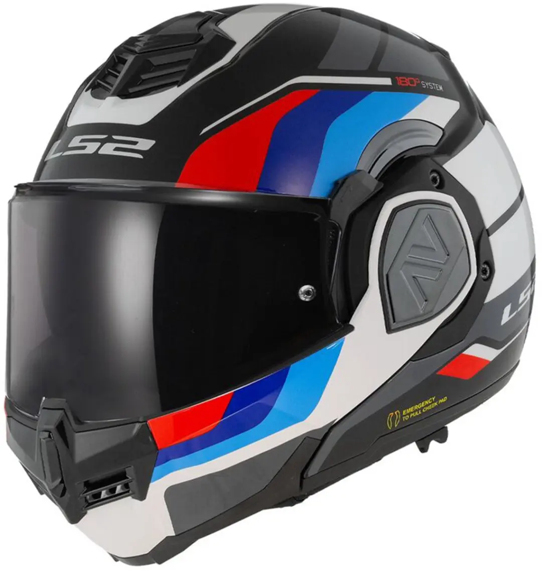 LS2 FF906 Advant Sport Glossy Zwart Blauw Rood Systeemhelm
