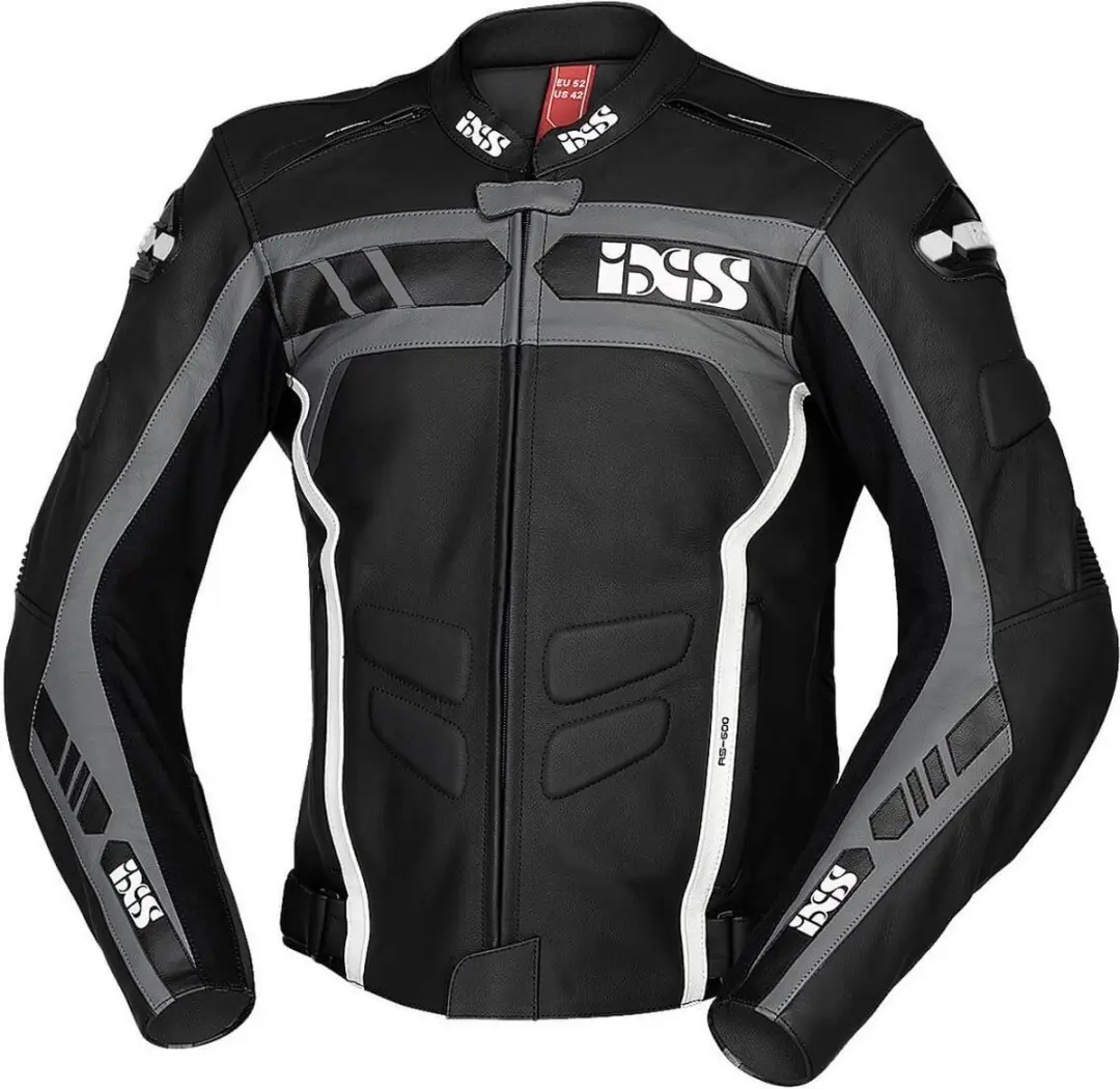 IXS Sport RS-600 1.0 Zwart Grijs Wit Leren Motorjas
