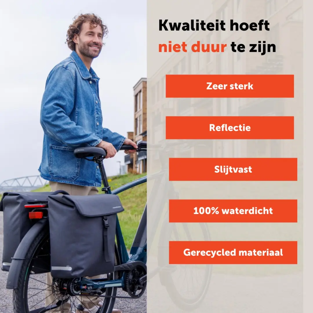 New Looxs Hamar Double Dubbele Fietstas 38L - Antraciet
