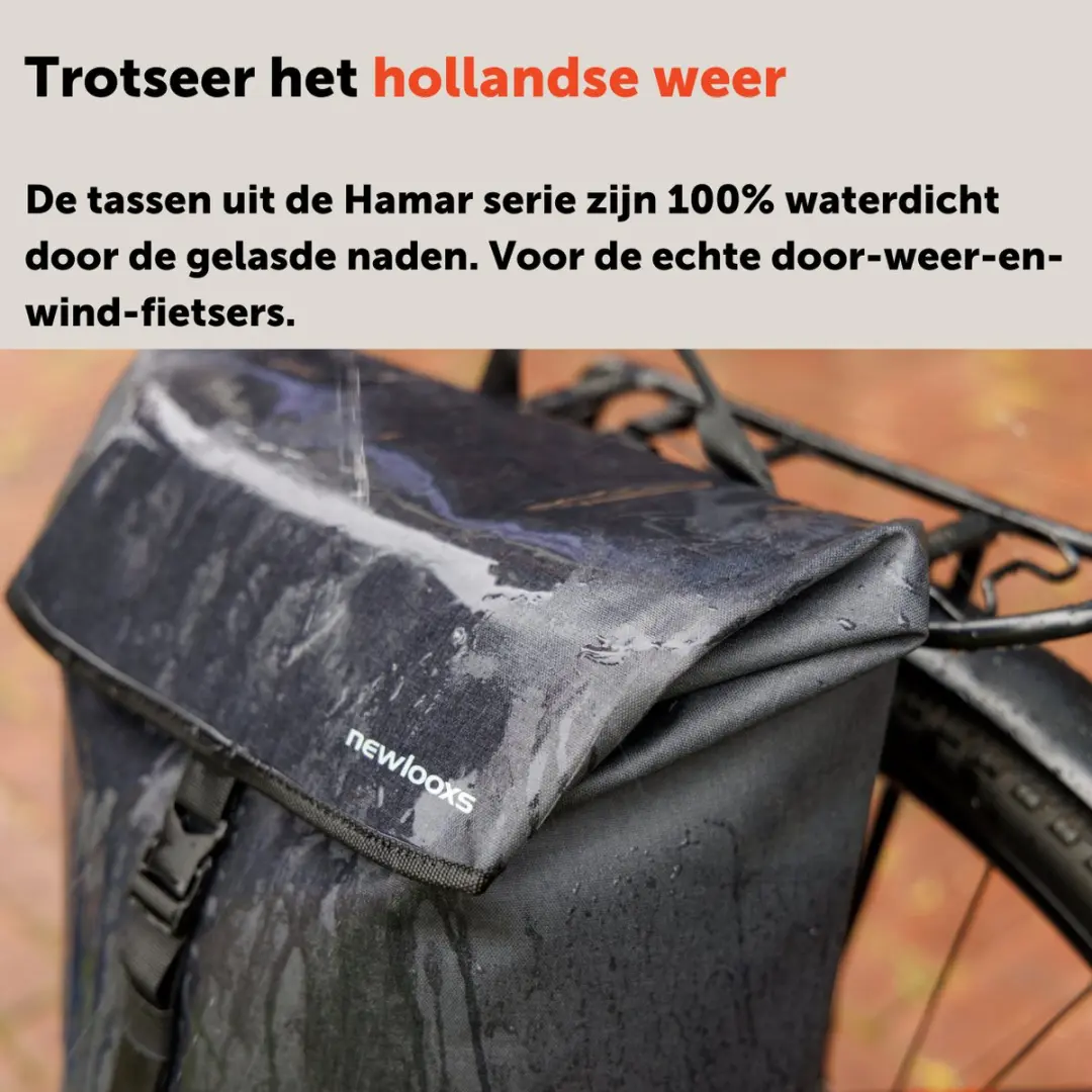 New Looxs Hamar Double Dubbele Fietstas 38L - Antraciet - afbeelding 6 van 6