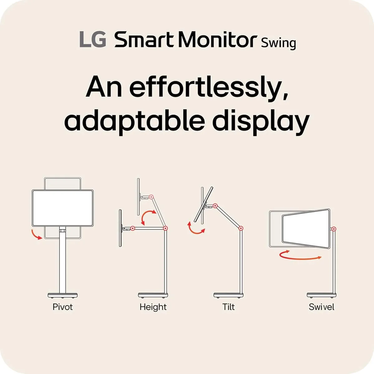 LG Swing 32U889SA 4K Smart Touchscreen Monitor - 32" - 95-99% DCI-P3 - afbeelding 6 van 6